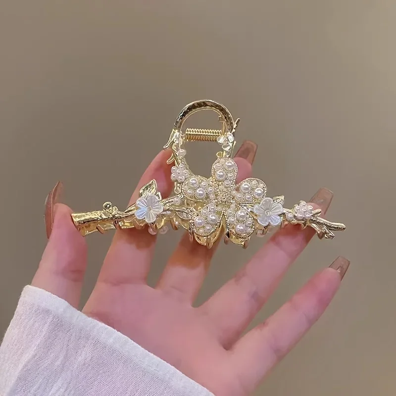 Zweige Strass Blumen große Haltegriff zarte Haars pange neue High-End-Luxus Rückseite des Kopfes gewickelte Haar Kopfschmuck – Detail 2