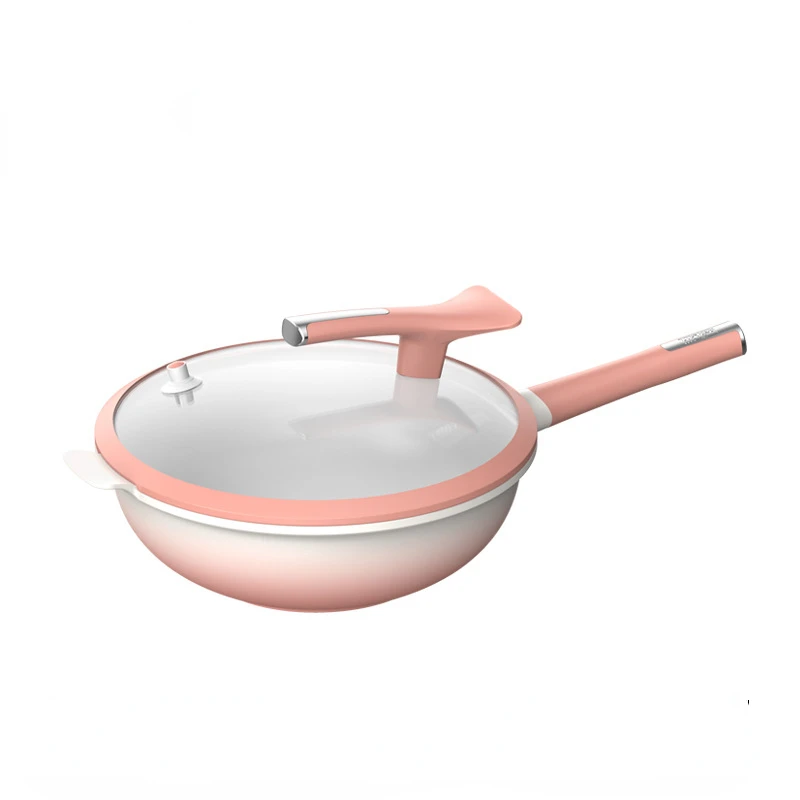 Ceramic Non Stick Less Oil Fume Die-casting Frying Pan Microvacuum Nutrition Preservation Household Gift Pot Kitchen Cookware