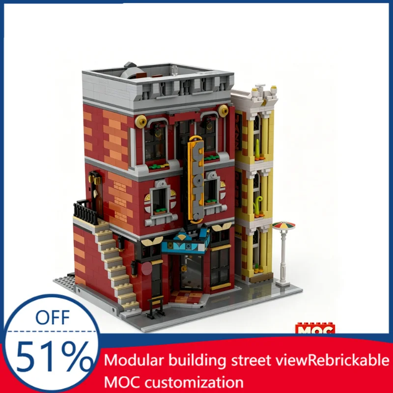 

2637PCS MOC Hair Salon And The Tailor Shop Modular Building Blocks Educational DIY Assembly Toy Gift For Collection And Display