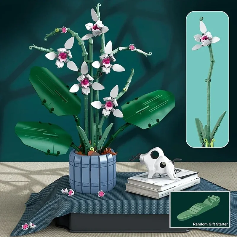 Nieuw Boeket Rose Bouwsteen Bakstenen Unziptoy Potillustratie Vakantie Vriendinnen Cadeau Diy Moc Huisdecoratie Bloemen