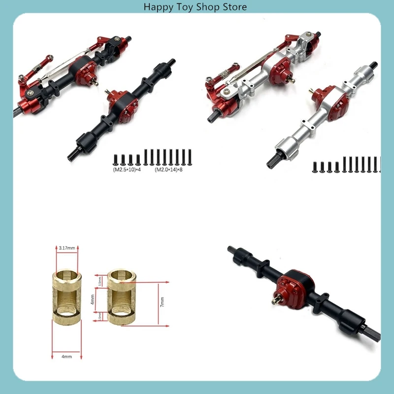 

1/12 Scale MN78 D90 D91 99s RC Car Metal Front Rear Axle Bridge Assembly Upgrade Set for Off-Road Crawler