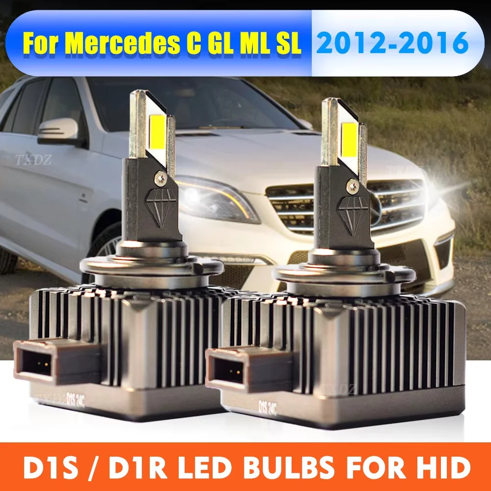 

D1S LED Car Headlights Bulbs D1R Turbo Lights 6000K Auto Lamp Plug&Play HID Conversion Kit For 2012-2016 Mercedes C GL ML SL SLK