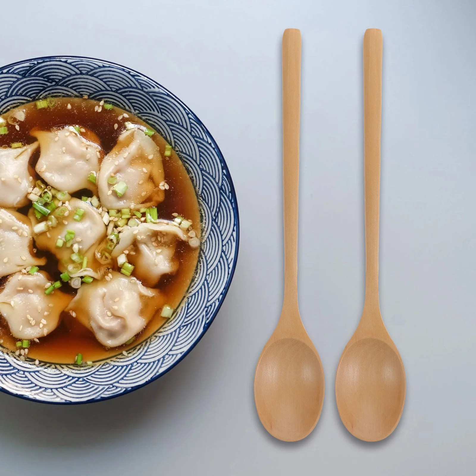 

4pcs Wooden Jam Spoons Long Handle Coffee Stirrers Japanese Style Mixing Spoons For Honey Sugar Condiments - Wood Teaspoons