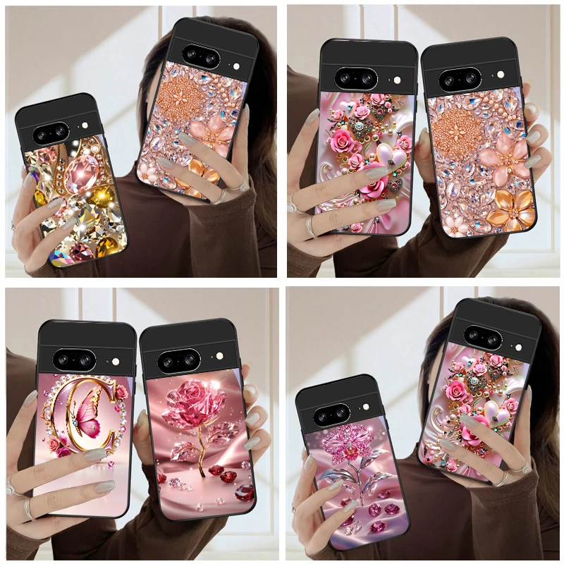 

Golden Thread Starlight For Google Pixel 10 Pro XL Pixel 9 Pro XL Pixel 8a 7a Pixel 7 Pro Pixel8 7 9 10 Black Glass Phone Case