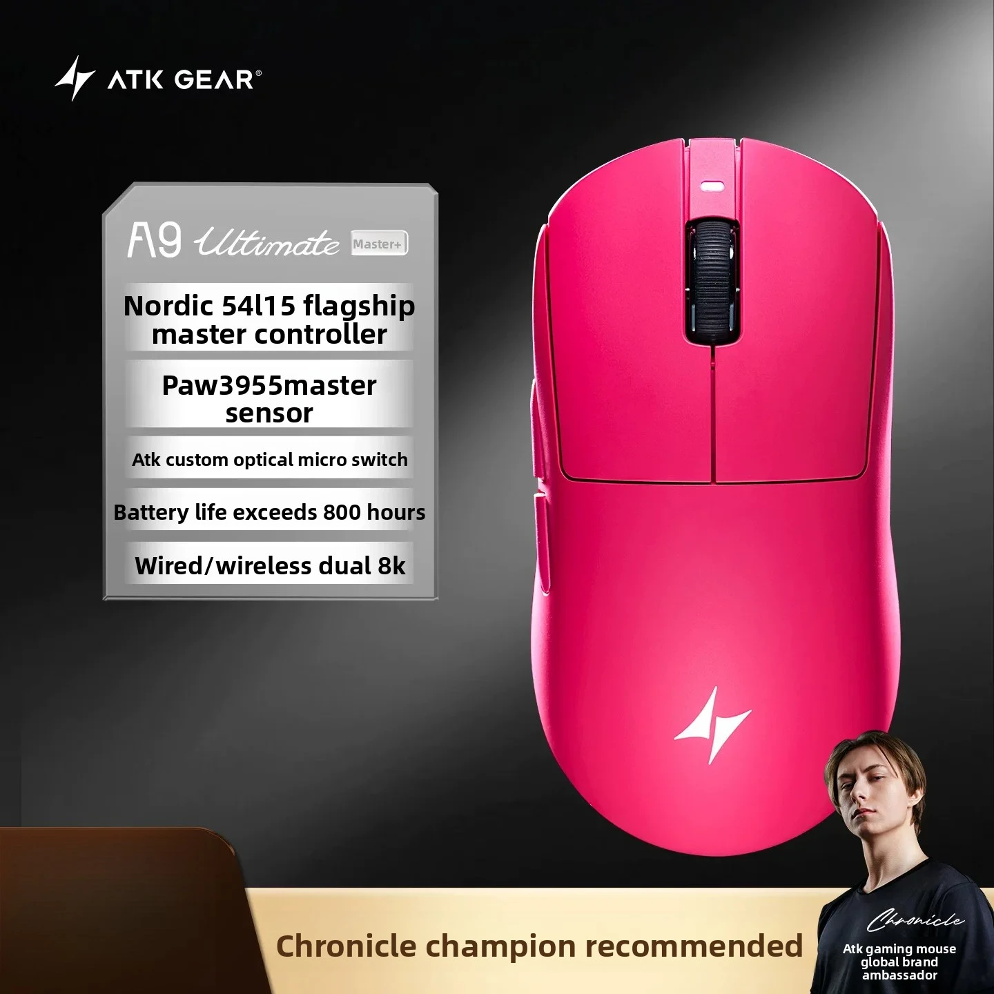 NEW ATK A9 MINI/AIR 2モード A9 Air Plus PAW3955 ゲーミングマウス