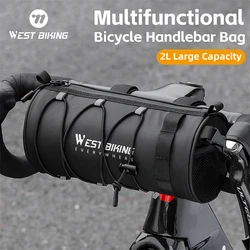 WEST BIKING Bike Front Bag Large Capacity Storage Waterproof Multifunction Cycling Handlebar Bag Road MTB Bicycle Frame Tube Bag