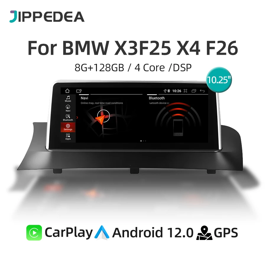 Android 12 CarPlay Car Multimedia Player GPS Navigation 4G WiFi Car Radio For BMW X3/X4 Series F25/F26 2016-2017 NBT EVO LHD