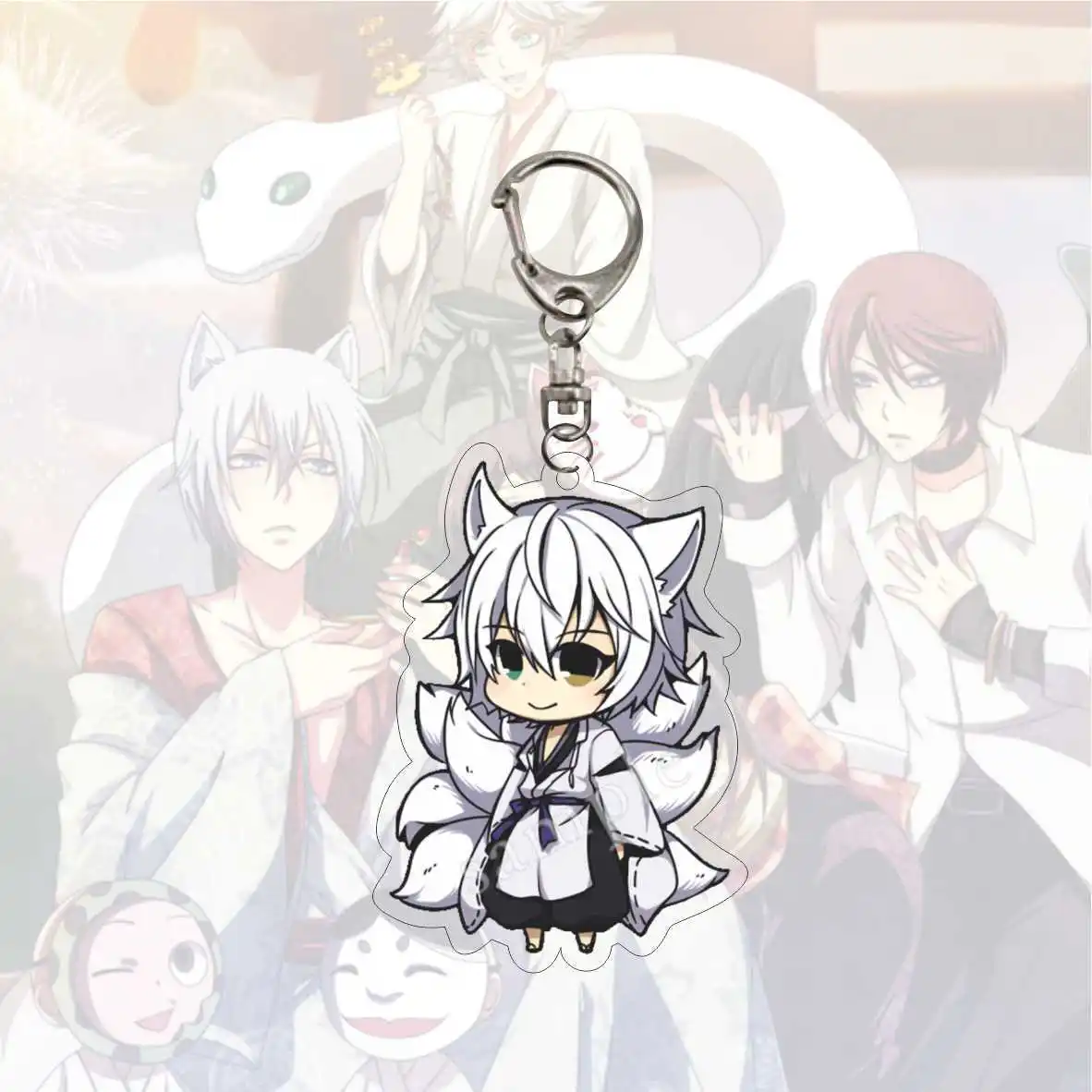 Anime Kamisama Love Kiss keychain Cartoon Figures Tomoe Kurama Mi Zu Ki Pendant key Chain For Fans Gifts Jewelry Accessories