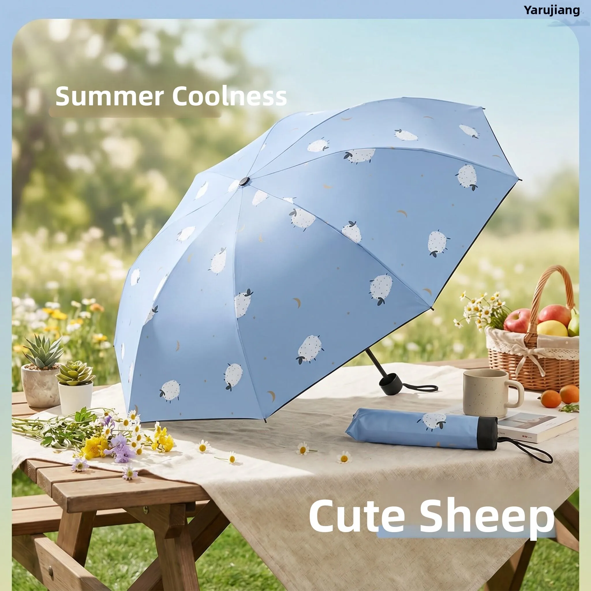 

Manual Black Glue Sunshade Umbrella Unisex Large Double Person Umbrella Student Hand Folding Umbrella Rain And Sun Protection