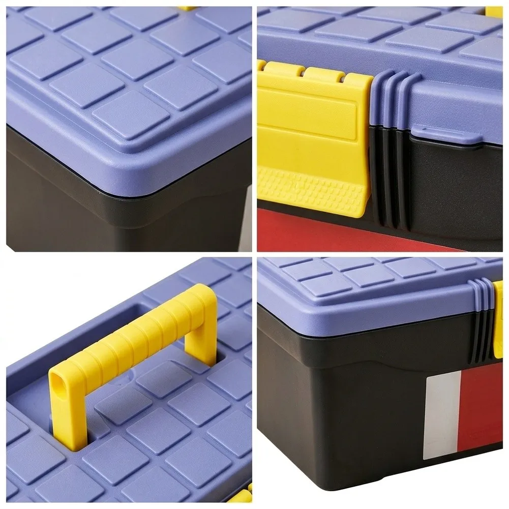 Tool Storage Container with Tray and Removable Layers ABS Plastic Build Secure Latch System and Padlock Ready Eyelet