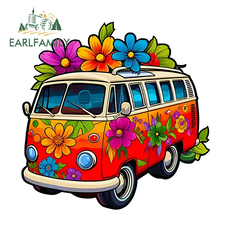 EARLFAMILY 13cm X 12.9cm for Aloha Camper Adventure Car Stickers Cartoon Waterproof Decals Creative Simple Decor Car Goods