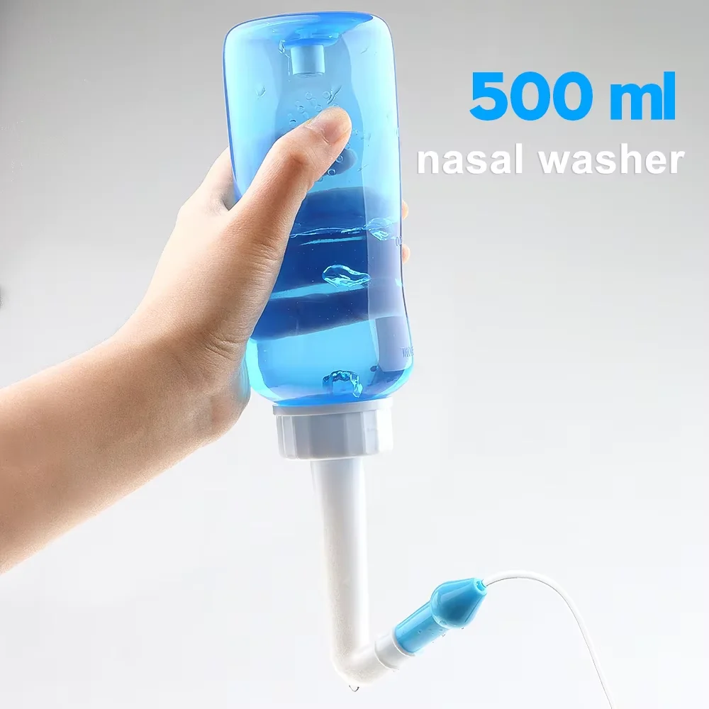 300/500ML irygator do nosa butelka do płukania nosa płyn do nosa płyn do czyszczenia nosa ochraniacz na nos unikaj alergicznego nieżytu nosa dorośli dziecko Neti — zdjęcie 4