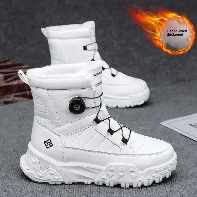 

-30C Winter Men's Thick-soled High-top Cold-resistant Piled and Thickened Warm Cotton Shoes Non-slip Snow Boots