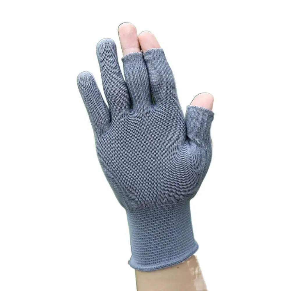 Stretch Anti-Slip Fishing Gloves Sports/Biking Sunscreen Driving Mittens Open Three Finger Spring Summer Gloves Men/Women