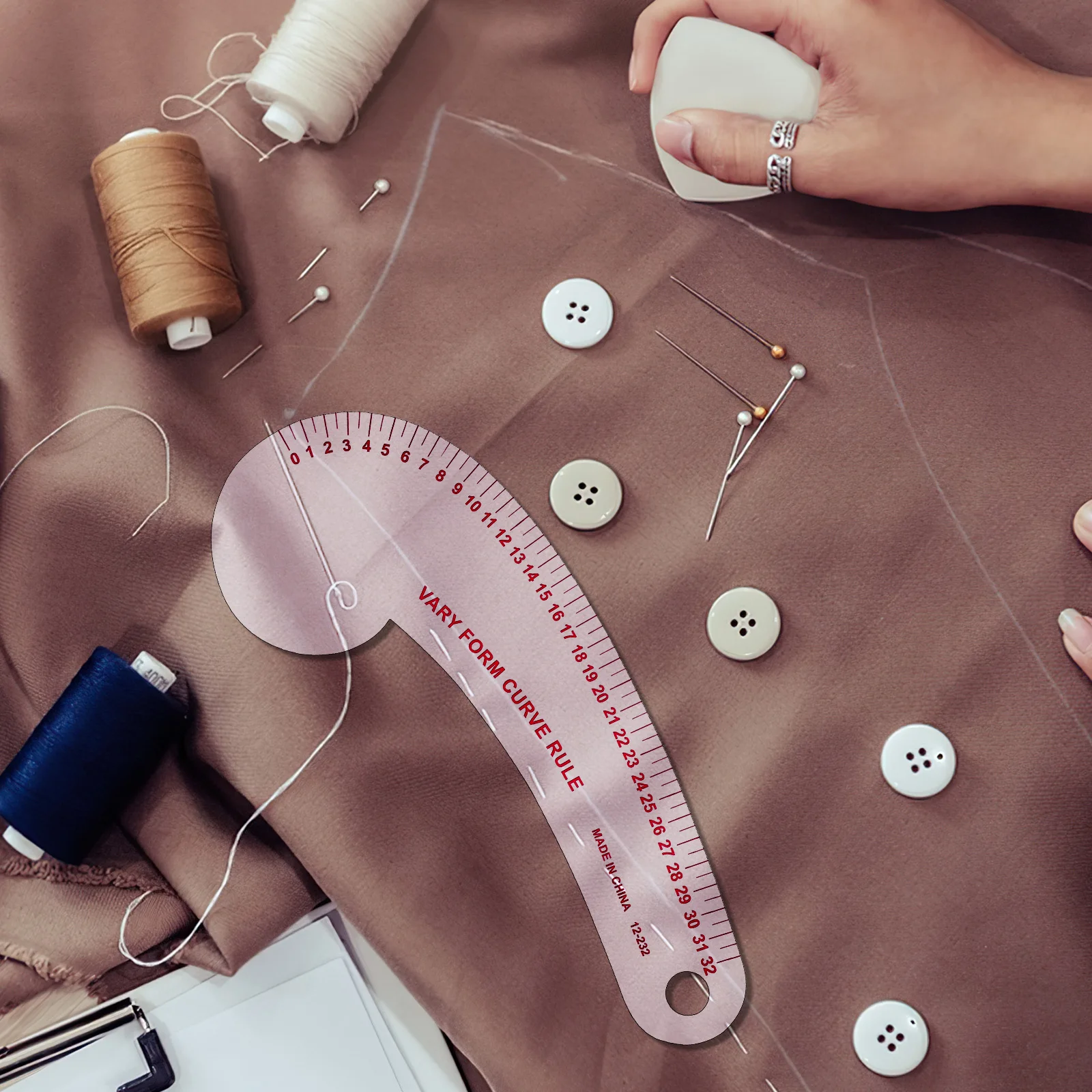 

1Set Sewing Gauge and Sleeve Ruler Set Plastic Measuring Tools for Clothing Proofing Clear Scale Quilting Hemming Craft Projects