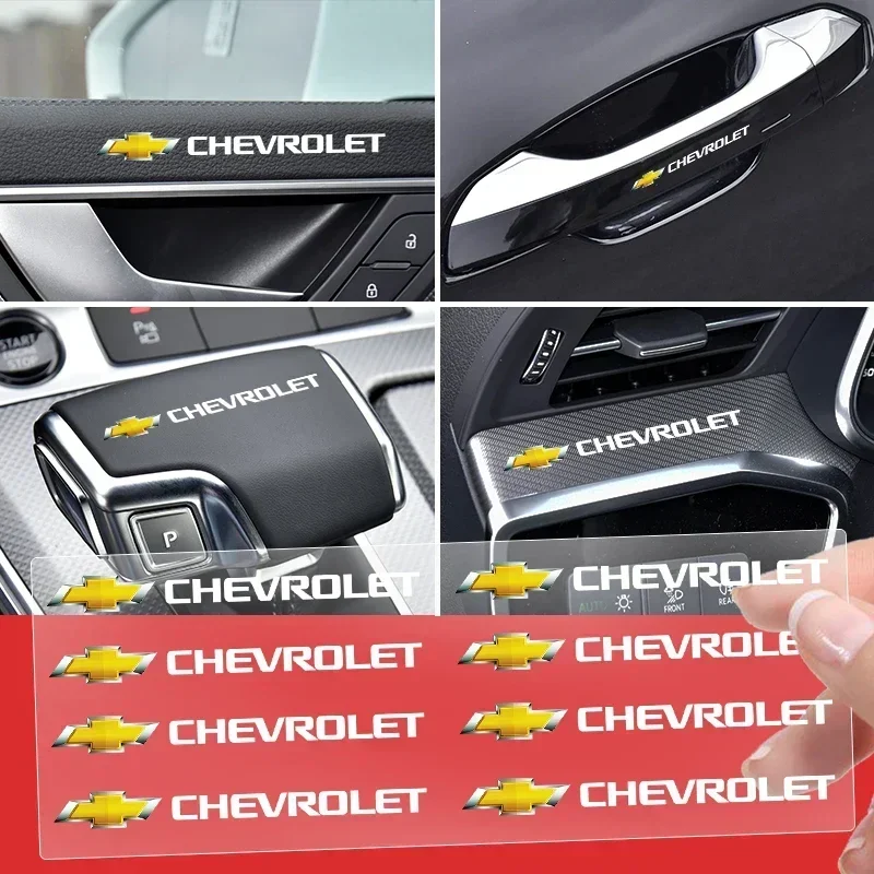 Adesivo interior do carro decalques de controle central emblema adesivos criativos para chevrolet silverado impala malibu equinox cruze camaro