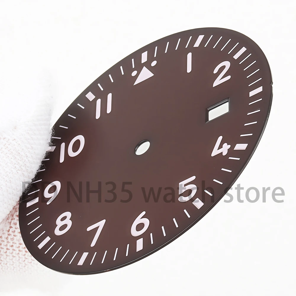 

Циферблат для часов 36 мм, зеленый, светящийся, для механизмов NH35/NH36, модифицированные аксессуары для часов, подходит для корпусов Mark XX, циферблат NH35.