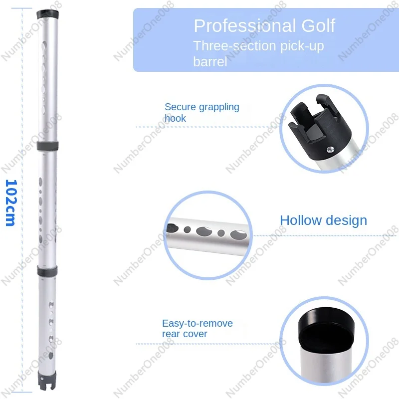 New Golf Pickup Cone Removable Three-Section Aluminum Tube Pickup Amazon Standard Size Aluminum Tube Pickup