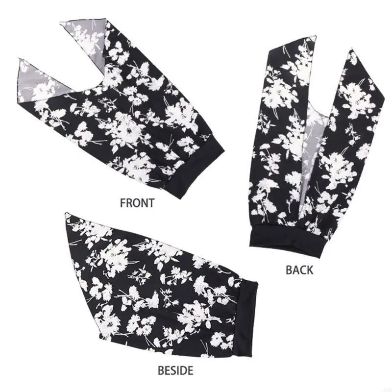 

L5YA Fashionable Silky Turban Hat for Women Islams Casual Wear Flower Printing Caps