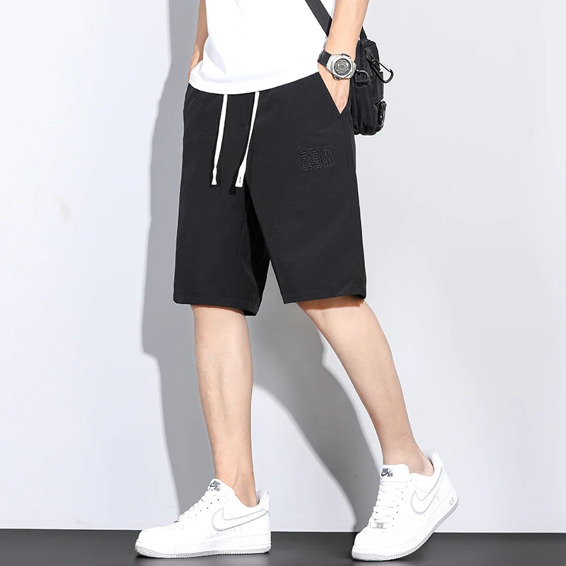 

Мужские быстросохнущие свободные удобные спортивные шорты из полиэстера, осень-зима 2025 г., ультратонкие свободные повседневные короткие брюки, большие размеры 5XL