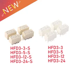 5/1pcs Mini Signal Relays HFD3 HFD3-3 3VDC HFD3-5 5VDC HFD3-12 12VDC HFD3-24 24VDC HFD3-3-S 5-S 12-S 24-S 8Pin 2A Power Relais