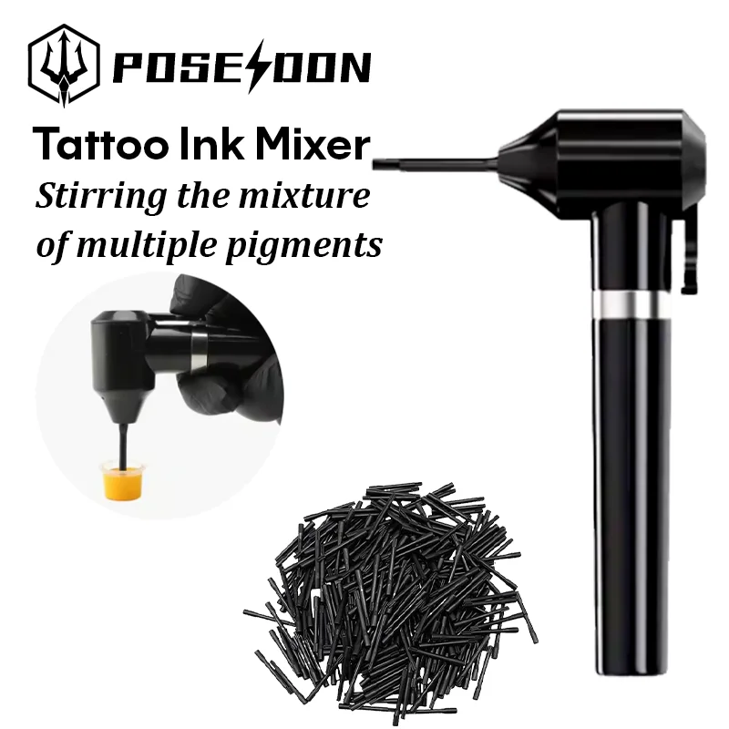 Tattoo Ink Mixer POSEIDON Professional Tattoo Machine Supply With 5 Sticks Mixing Hot Permanent Makeup Tattoo Ink Mixer