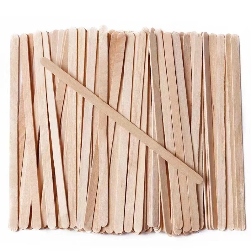 200/100PCS  Disposable Hair Removal Sticks Tongue Depressor Wooden Tattoo Waxing Stick Individual Paper Pack Tattoo Tool