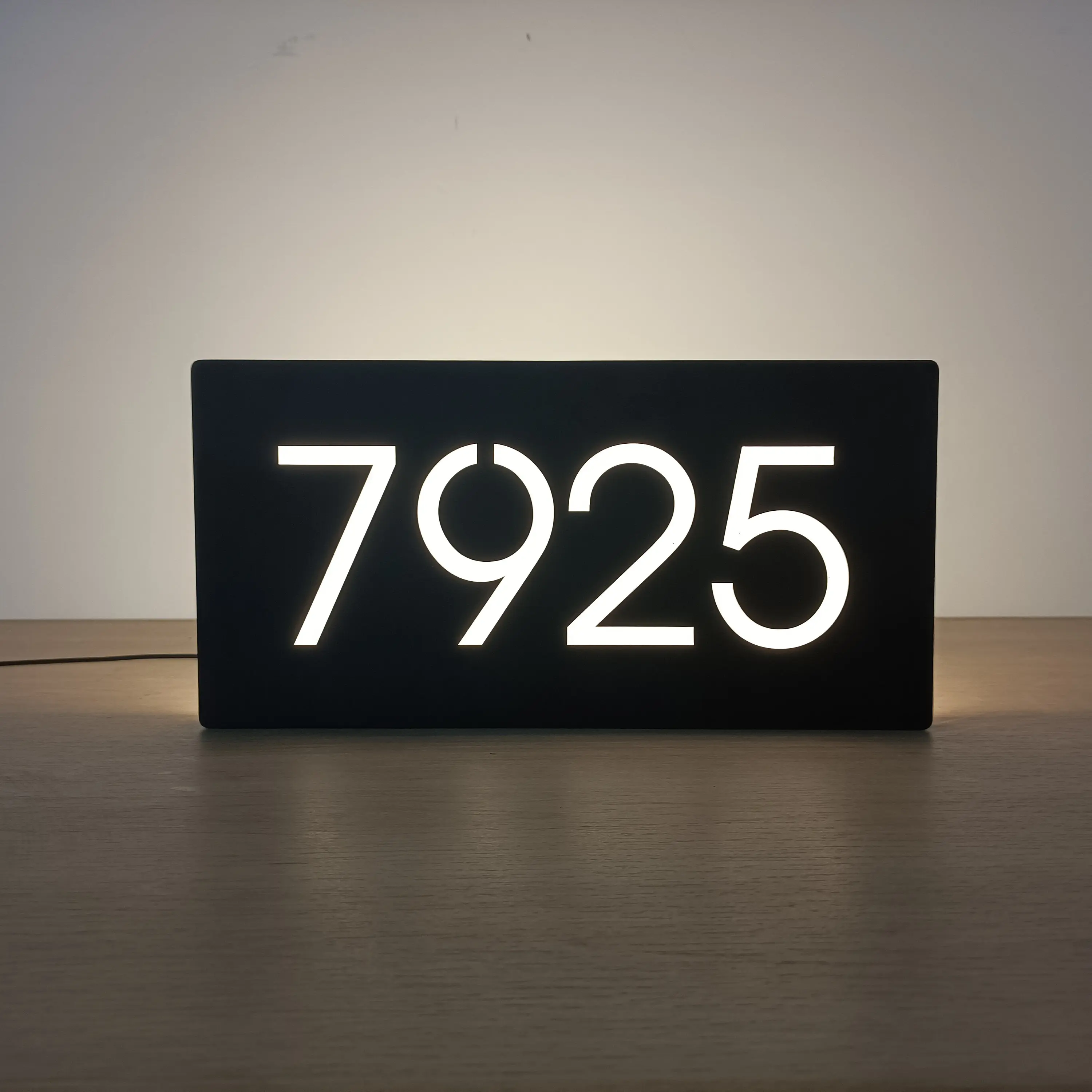 House Number Sign LED Acrylic Sign Illuminated Plaque personalized laser cutting acrylic modern store hotel company name address