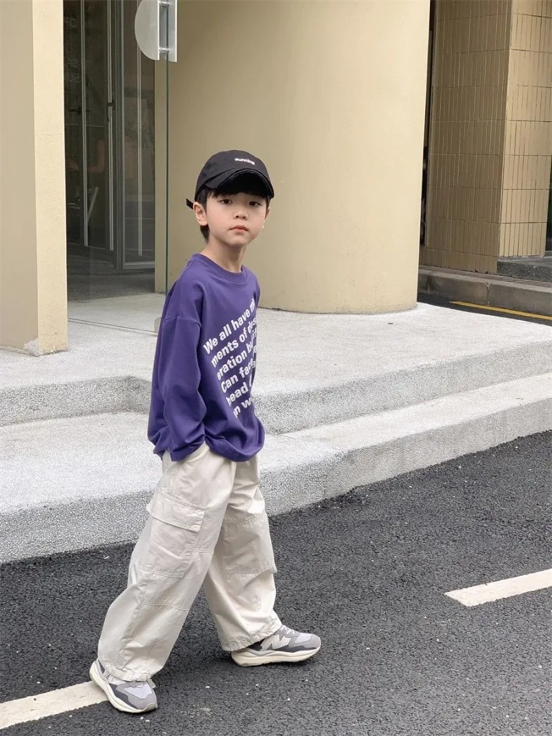 ملابس أطفال من القطن الخالص للأولاد في الخريف والربيع ملابس أطفال أولادي تي شيرت للأطفال تي شيرت كوري 2025 ملابس جرافيك #5