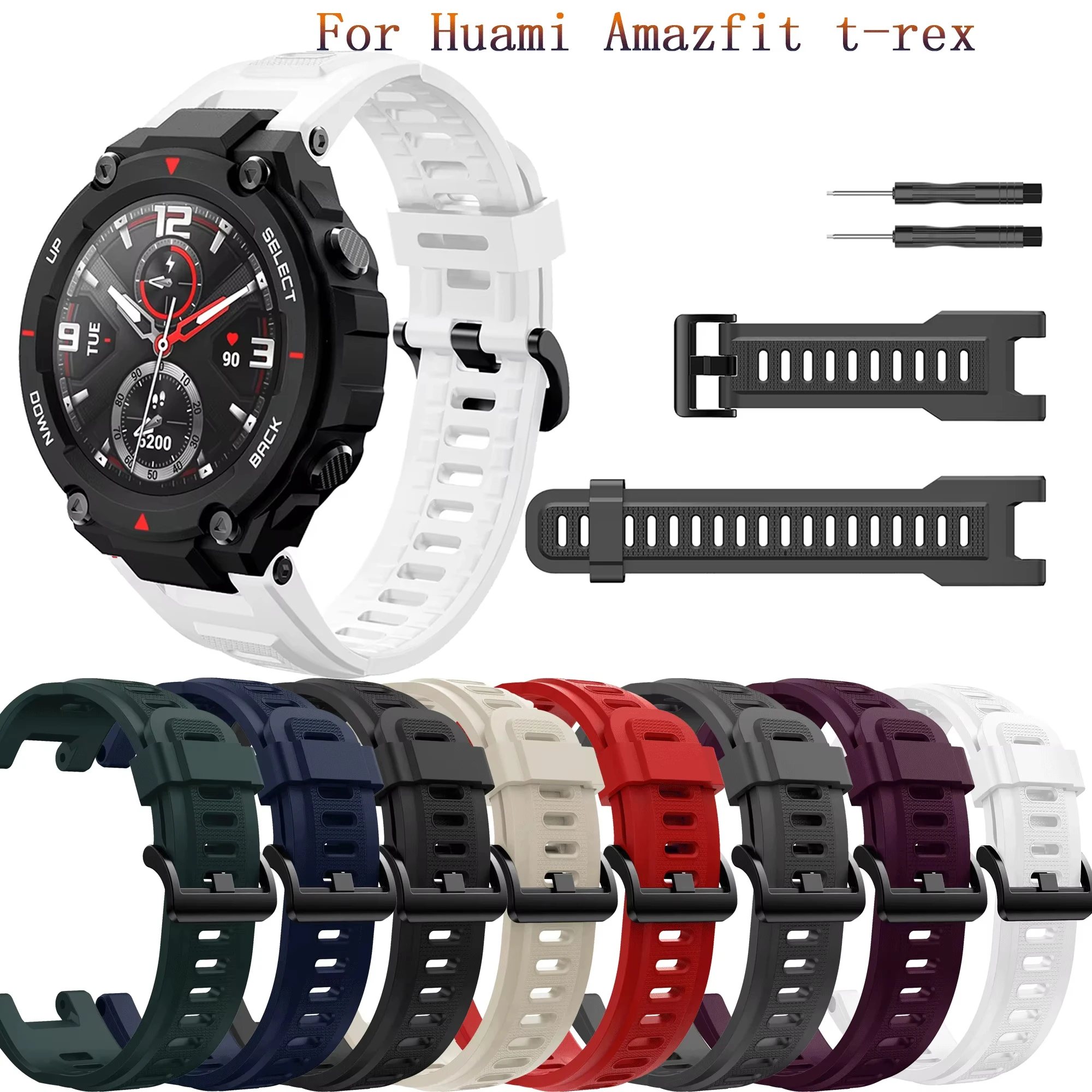 

Soft Silicone Strap For Huami Amazfit T-Rex Smart Watch Band Replace Sports Bracelet For Xiaomi Amazfit T-Rex Pro Trex Correa