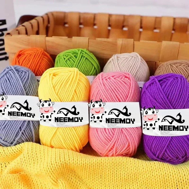 25g Neemoy New 4-strand Combed Milk Cotton Wool Ball Doll Blanket Hook Shoes Crochet Material Bag Wool Manual Weaving