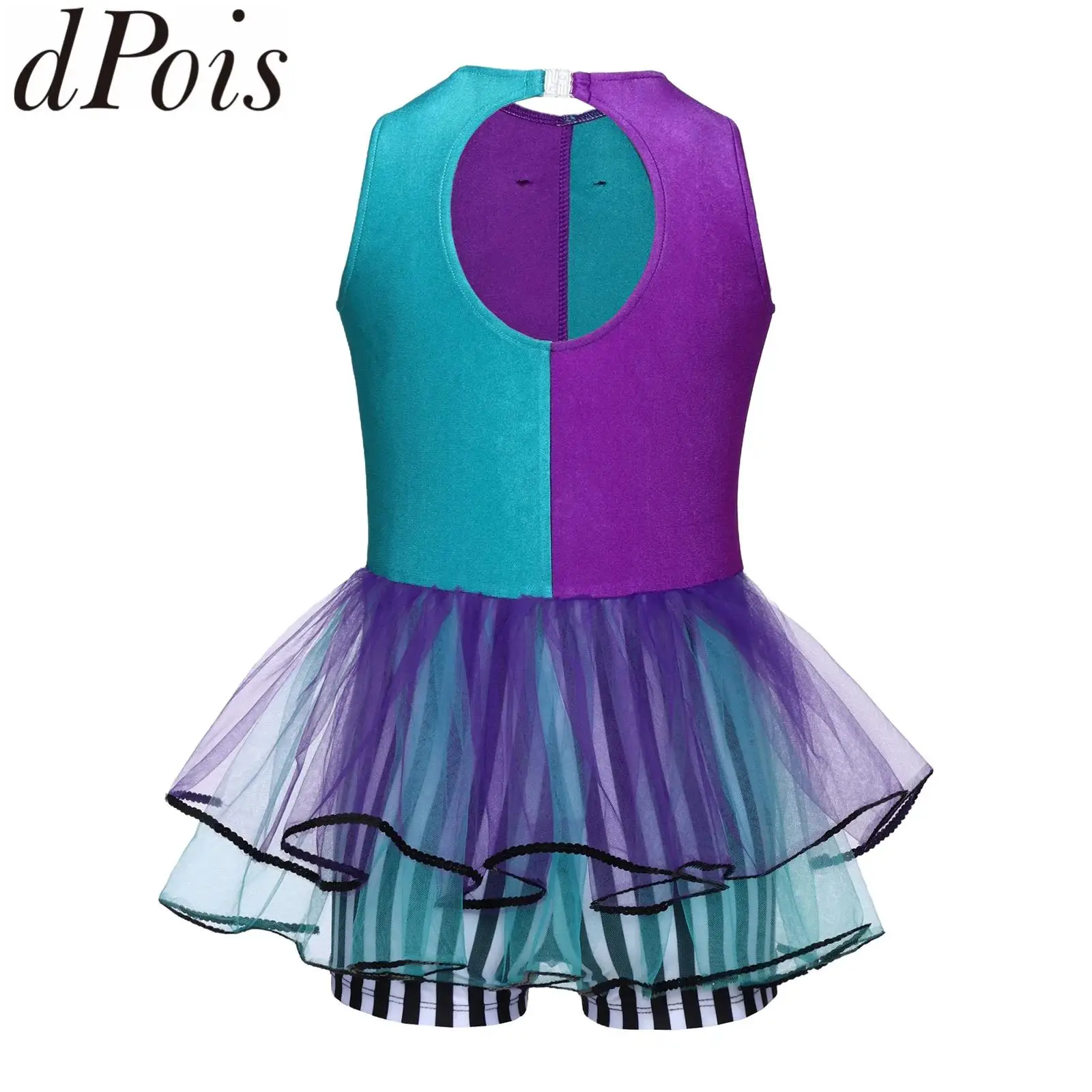 فتاة الجاز اللاتينية ملابس رقص الباليه يوتار توتو أداء Dancewear بلا أكمام المشارب بذلة هالوين كرنفال تأثيري