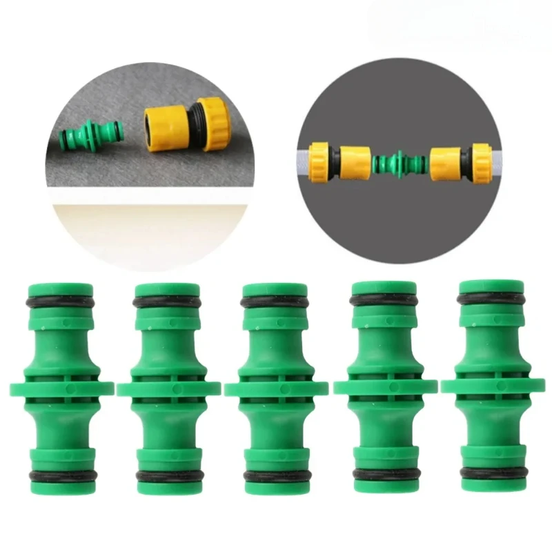 5PCS Double Plug Hose Connector Extender for Car Washing Garden Pipe Connecting Quick Irrigation Watering Plumbing Fitting