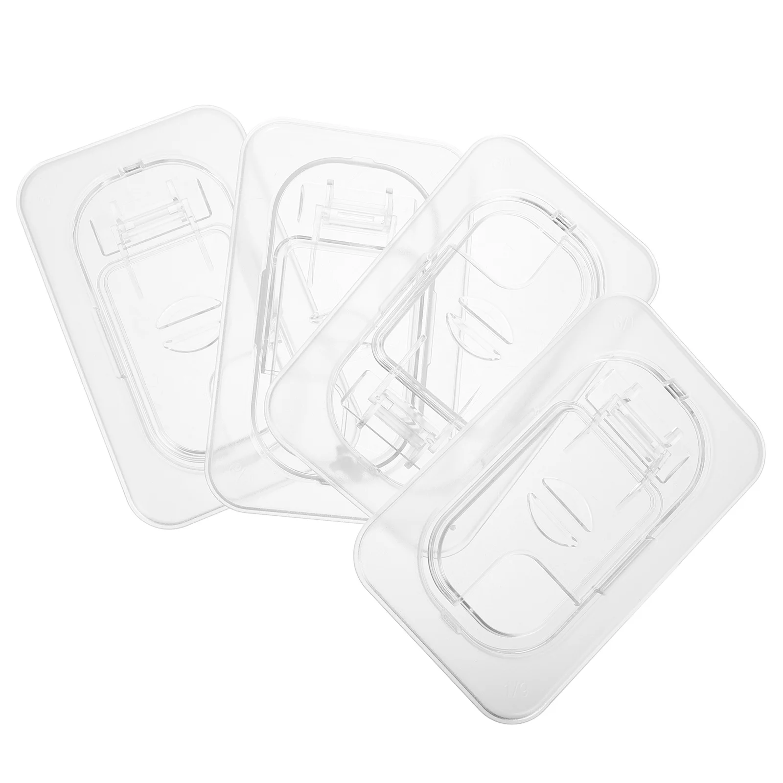

4Pcs Universal Clear Food Pan Lid Handled Flip-Up Jam Condiment Container Cover Kitchen Restaurant Storage Leak Proof