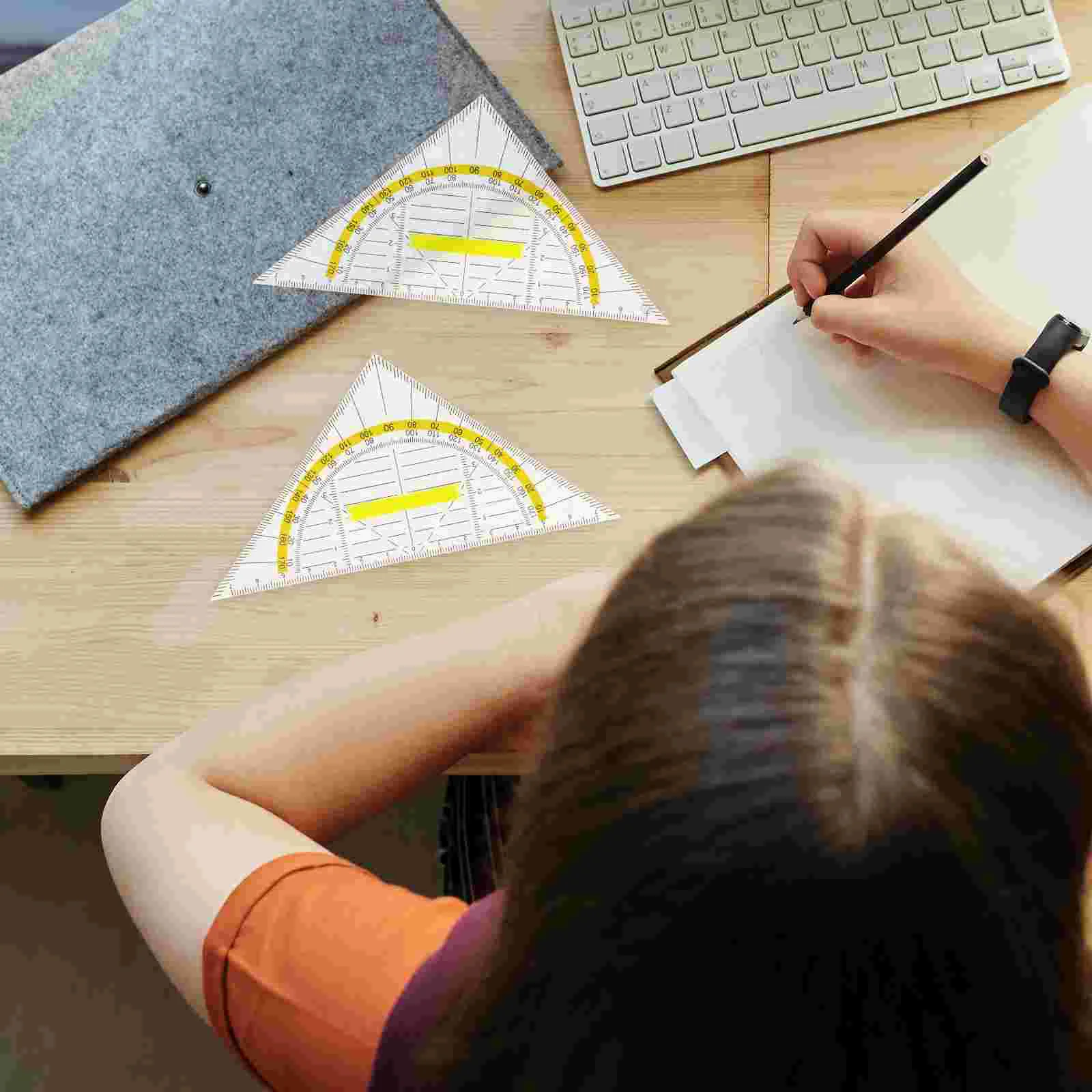 6 Pcs Multifunctional Triangle Ruler Drawing Rulers Measuring Tools Measurement Rules Geometric Plastic