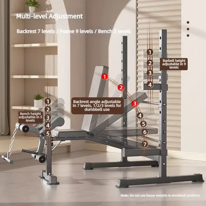 Professional multi-functional weight training table, suitable for home gym full body strength training fitness equipment