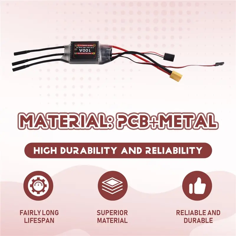 B05C-AM32 100A Brushless Electronic Speed Controller ESC For 3532/3542 Motors- Includes Power Xt60 Plug& 4.0Mm Banana Jack