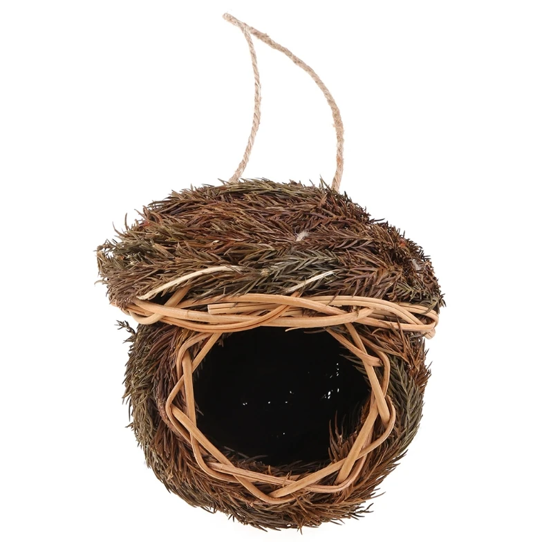 Bird Nest Grass Bird  Outdoor Hanging Birdhouse Canaries Nest Chickadee House