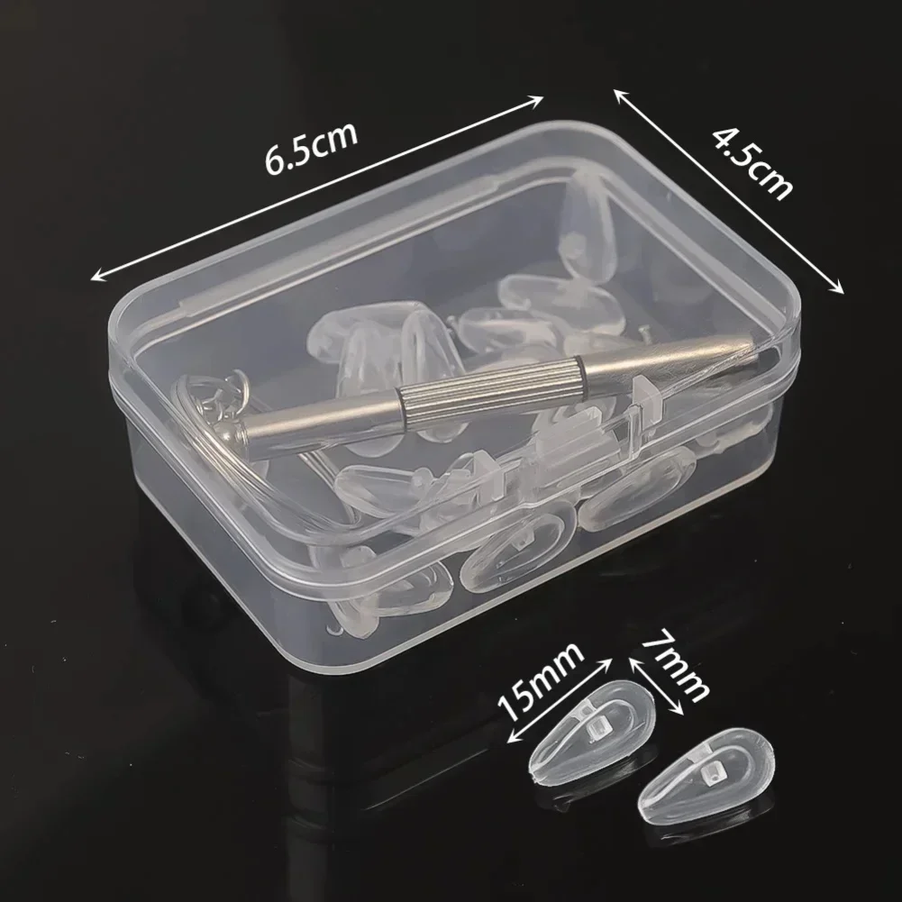 Eyeglasses Repair Kit with Screwdriver and Silicone Nose Pads 20PCS Optical Tool Parts for Glasses Maintenance