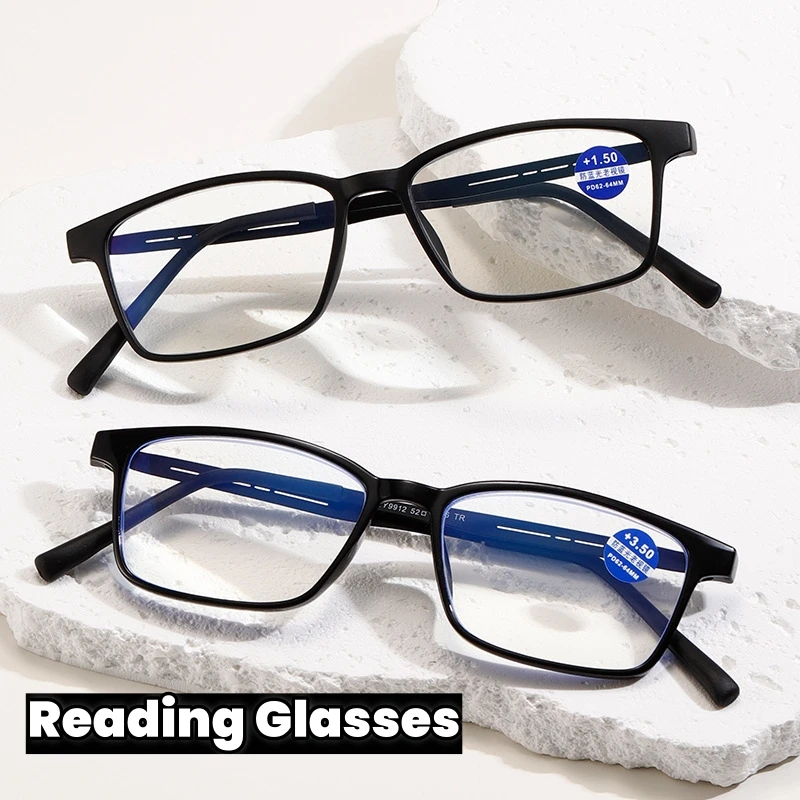 

Fashionable Full Frame Presbyopia Glasses New TR90 Ultra Light Anti Blue Light Reading Glasses Anti-reflective Unisex Eyeglasses