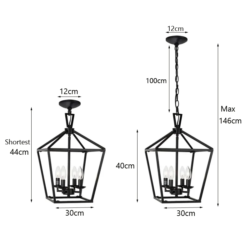 American Chandelier Retro Industrial Style Farmhouse Country Style Restaurant Bar Table Lamp Kitchen Corridor Iron Light