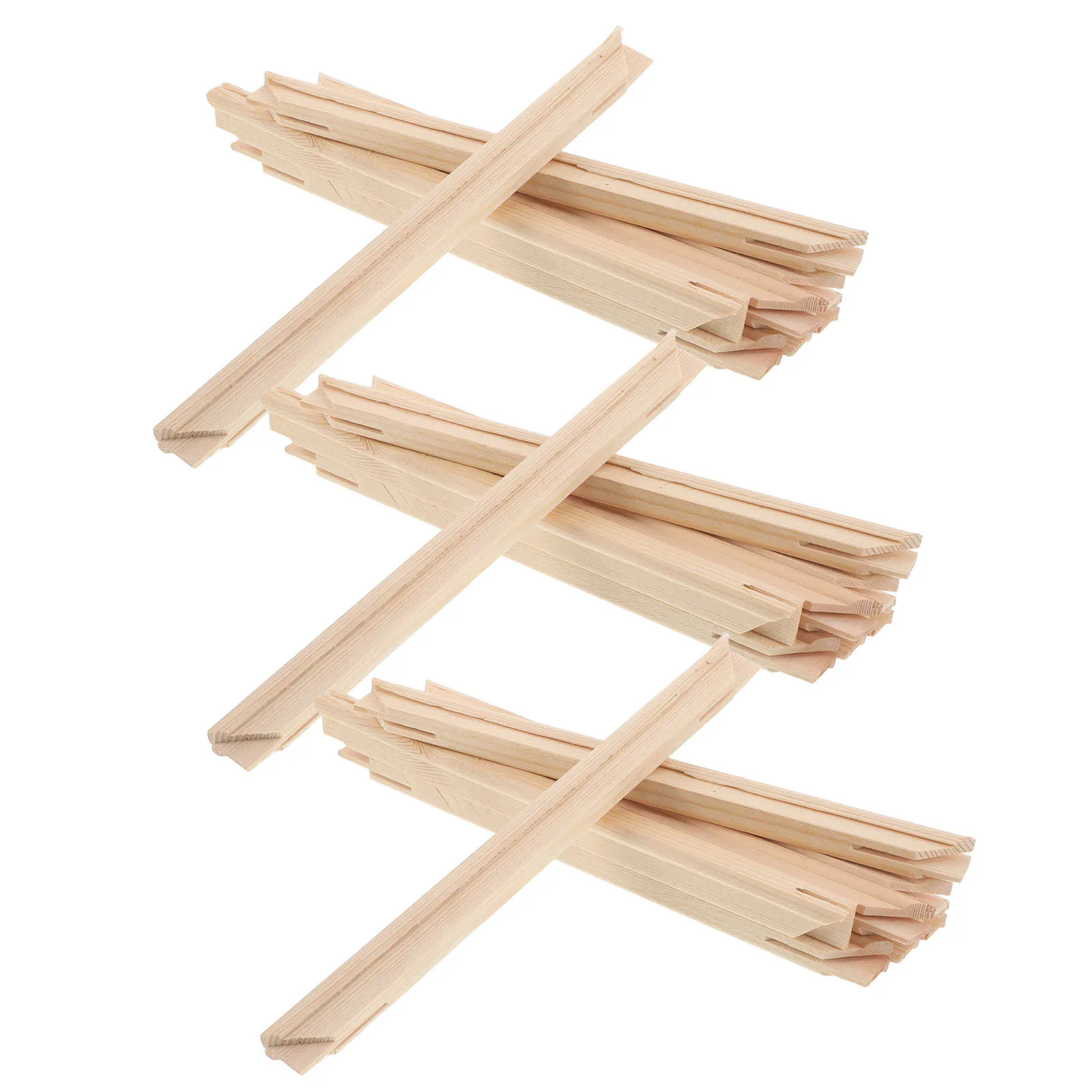 

6pcs Solid Wood Frames For Wall Decor Natural Wood Floating Diy Canvas Portrait Frame Craft Unfinished Photo Frame - Beige