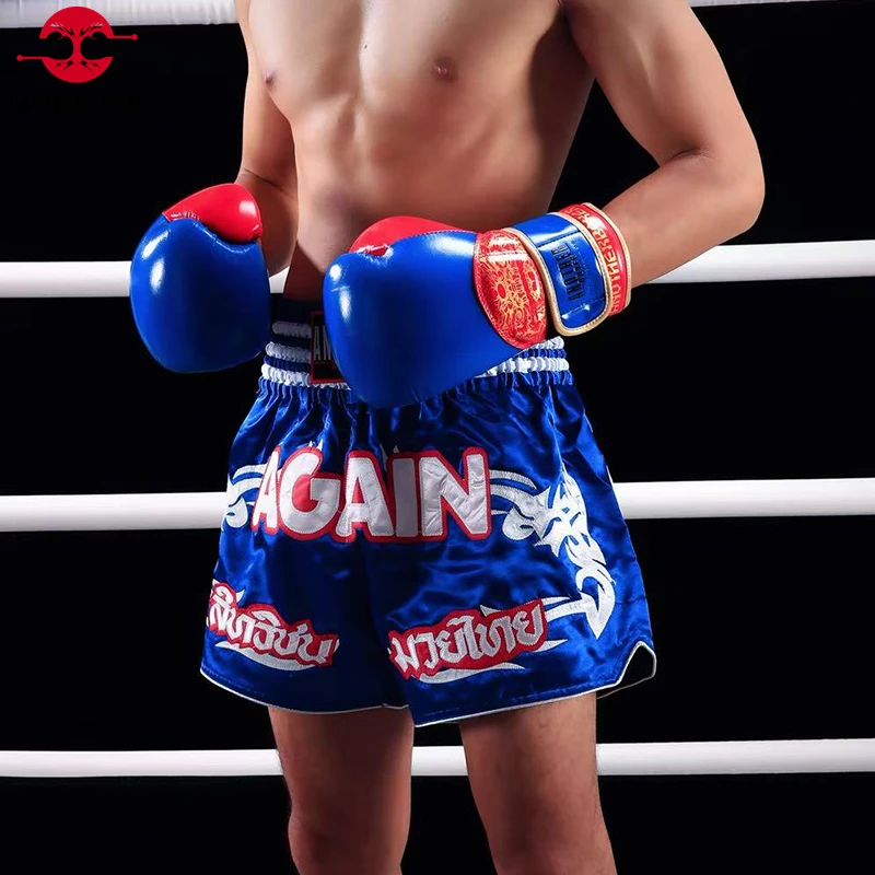 

Muay Thai Shorts Boxing, MMA Shorts for Kids & Adults, Embroidered, Clothing for Muay Thai and Taekwondo Training Martial Arts
