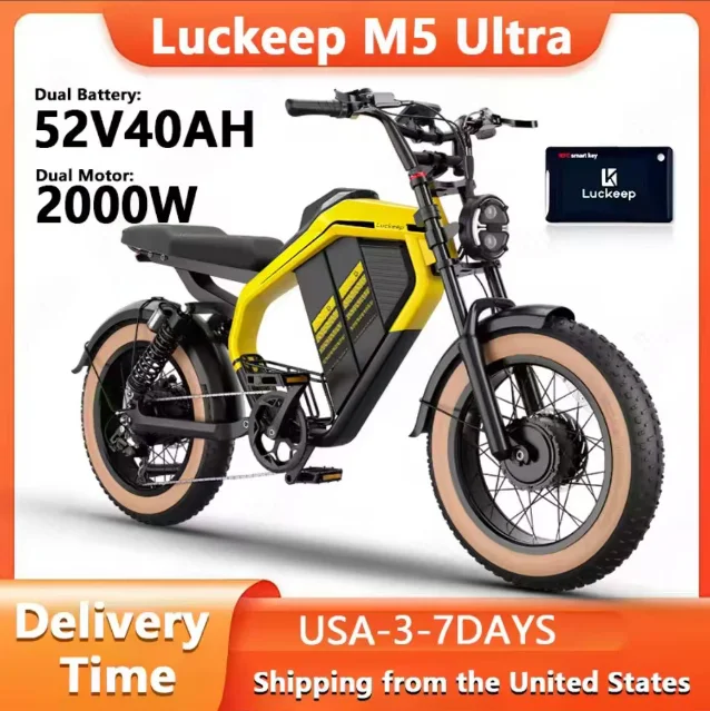 

E-Bike 2000W Motor 52V40AH All-terrain Fully Suspended Off-road Motorcycle Electric Bike 20*4.0-inch Fat Tire Electric Bicycle