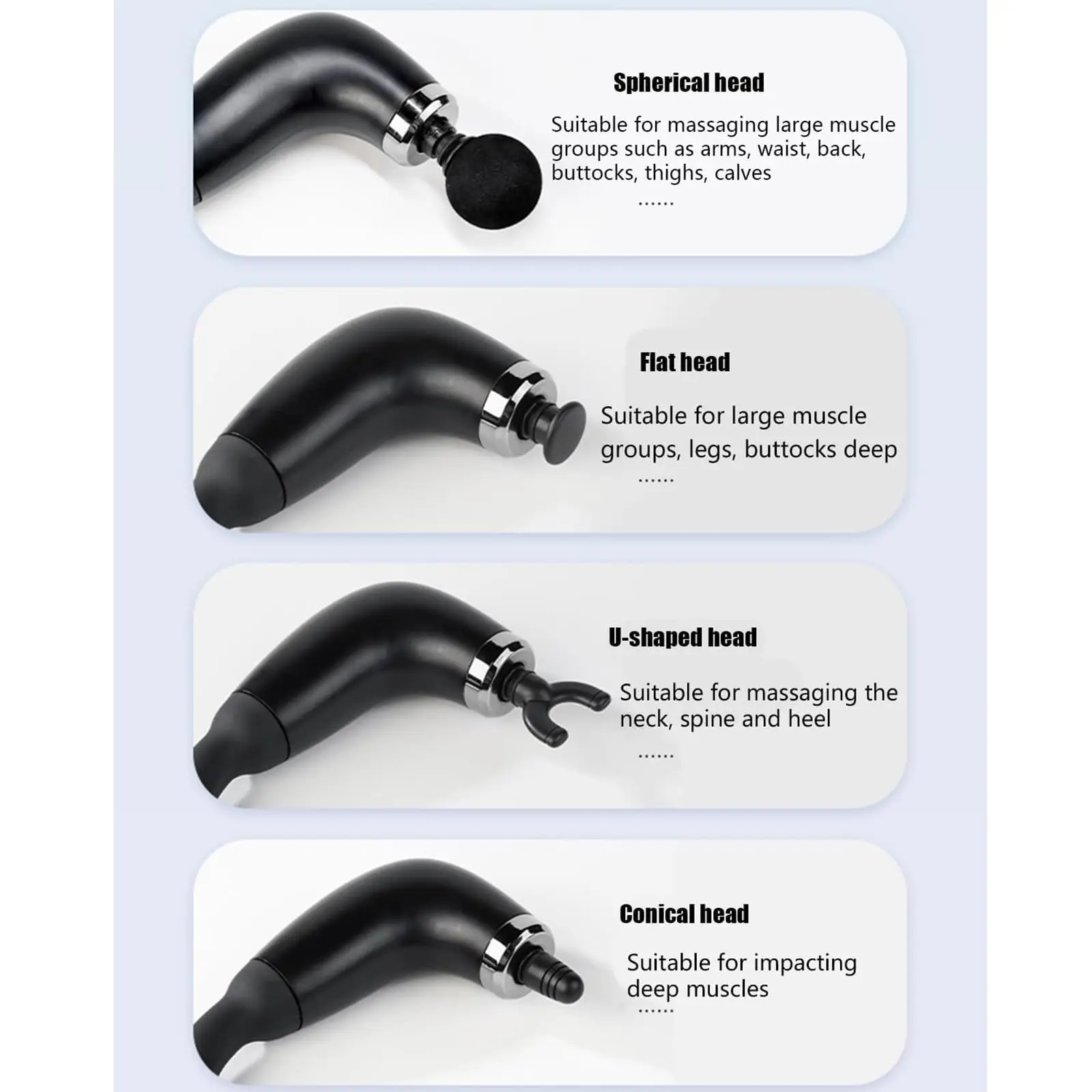 Massage Gun with Upgraded Extension Handle, U-Shaped Back Massager Body Massager for Neck,Shoulder,Leg Infinitely Adjustable