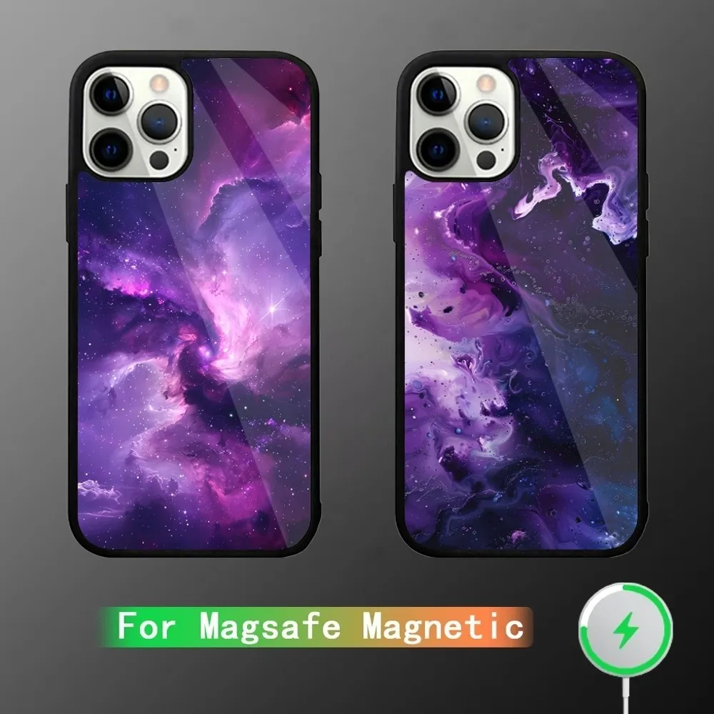 

Purple Asethetic Phone Case For iPhone 15,14,13,12,11,Plus,Pro,Max Mini Magsafe Magnetic Wireless Charging