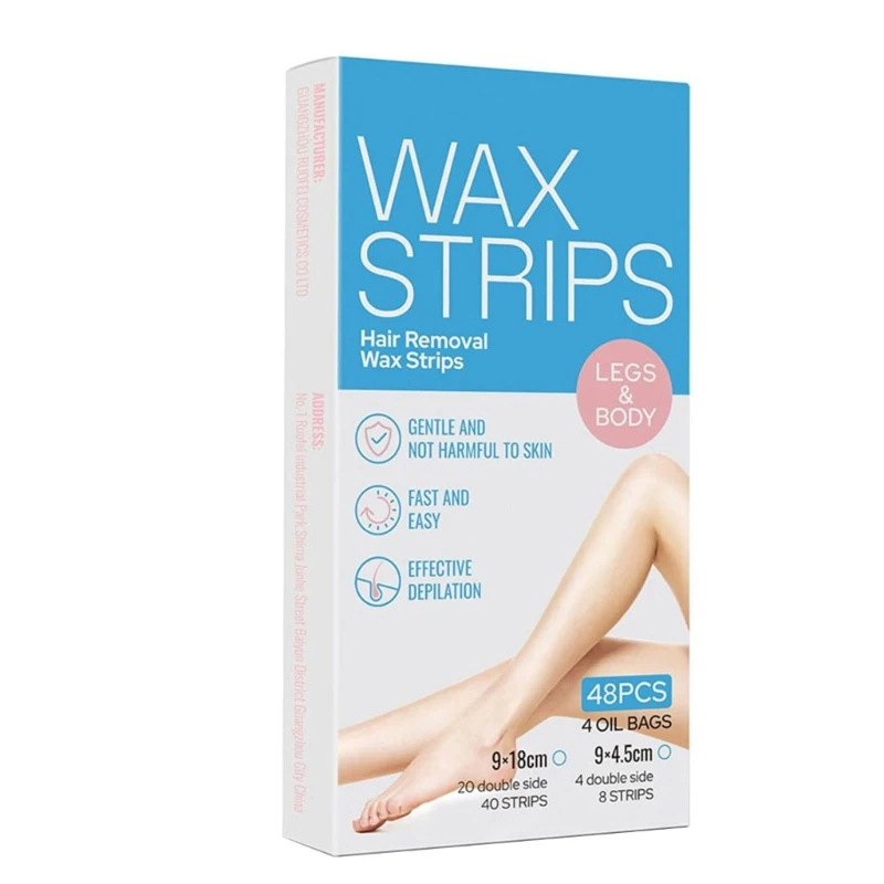 

48 Pcs/Set Waxing Kits Wax Strips Hair Removal Wax Strips for Body Arms Legs E1YF