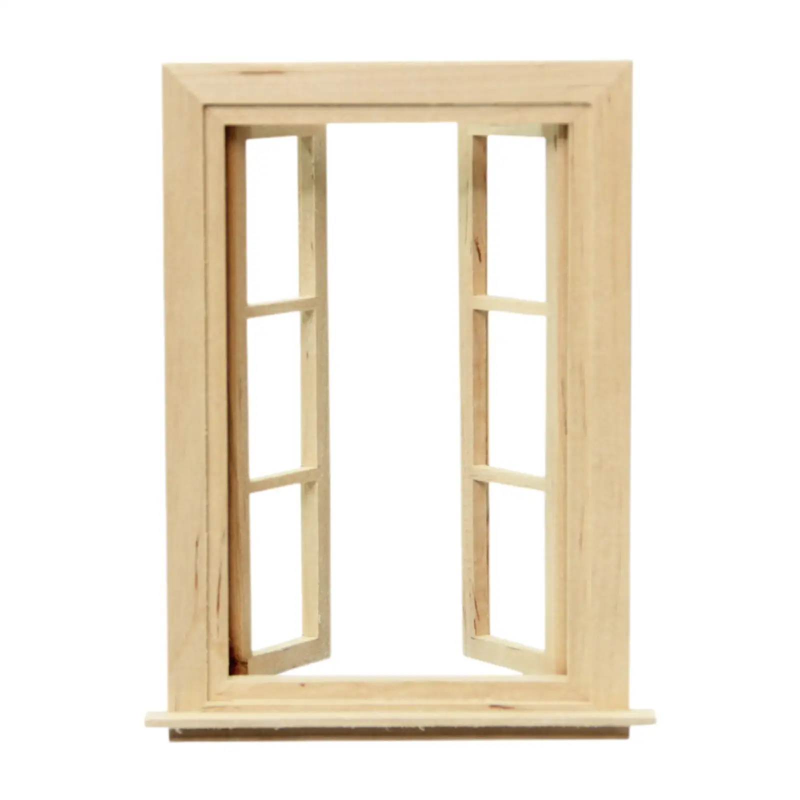 1:12 Dollhouse Window Model Double Open Window Model Dollhouse Mini Furniture for Kitchen Bedroom Living Room DIY Scene Home