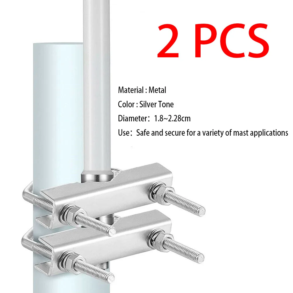 2Pcs U-bolzen Mast Clamp Pole Halterung Rohr Halterung Für CB Ham TV Für Yagi Wifi Antenne Antennen satelliten Masten Wand Halterung Befestigung
