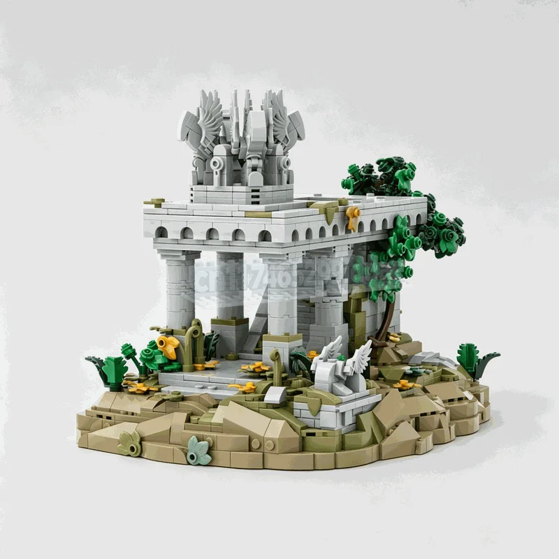 NEW 1621Pcs Summit Of Amon Hen Fantasy Architecture MOC Brick Model Custom Puzzle DIY Assembly Creative Building Blocks Toy Gift